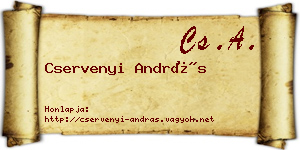 Cservenyi András névjegykártya