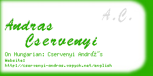 andras cservenyi business card